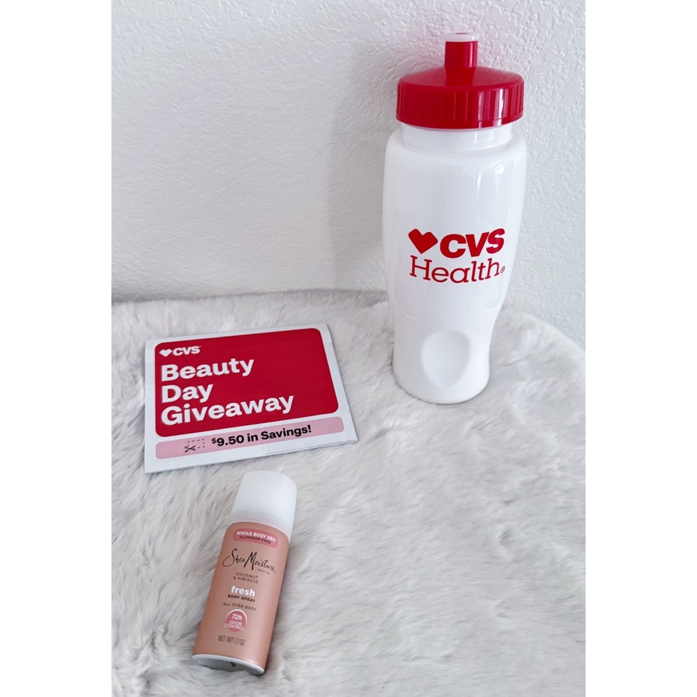 Summer Combo: CVS water bottle & SheaMoisture Whole Body Deodorant Spray
